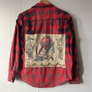 Arcade Fire Upcycled Indie Sleaze Flannel